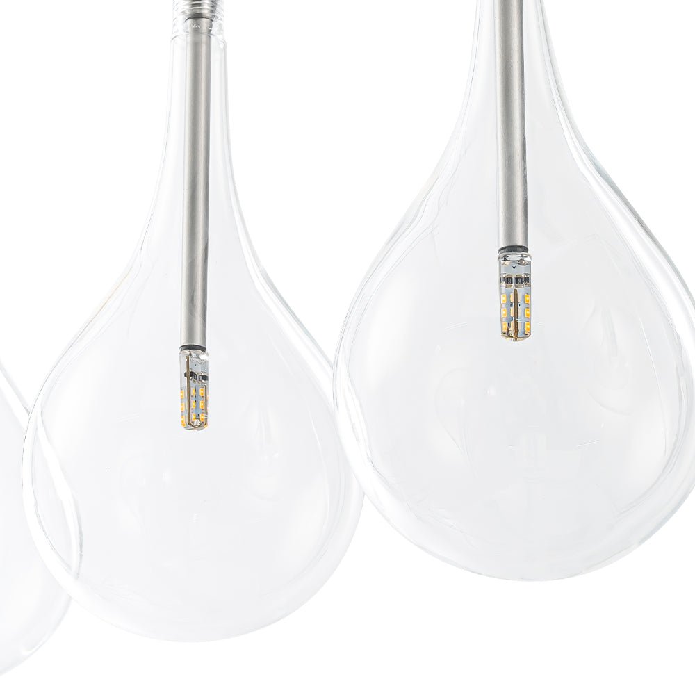 Dvaluvum Teardrop Cluster Silver Clear Glass Pendant Light