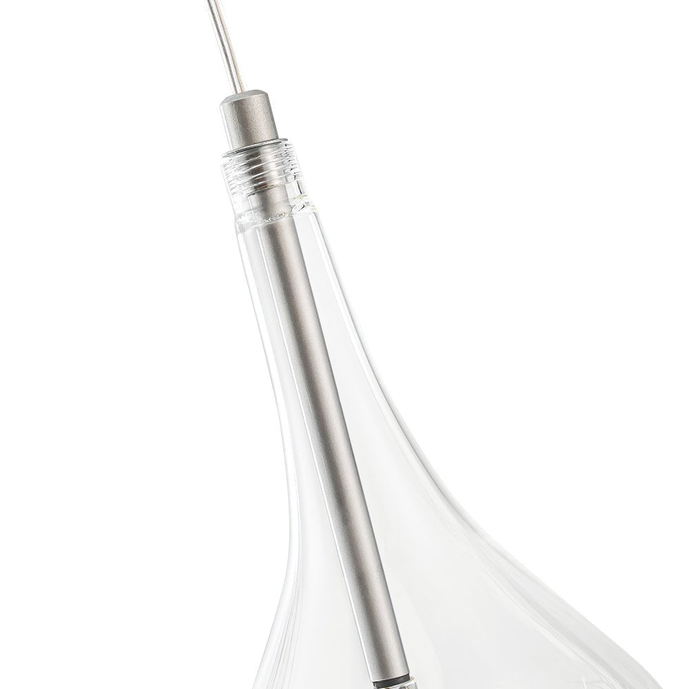 Dvaluvum Teardrop Cluster Silver Clear Glass Pendant Light
