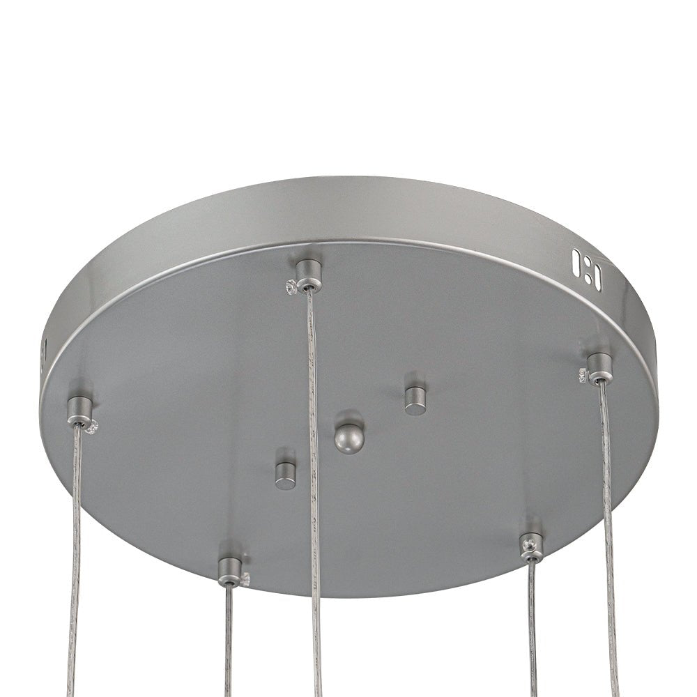 Dvaluvum Teardrop Cluster Silver Clear Glass Pendant Light