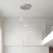 Dvaluvum Teardrop Cluster Silver Clear Glass Pendant Light