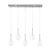 Eirikuvyx Silver Clear Teardrop Linear Glass Pendant Light