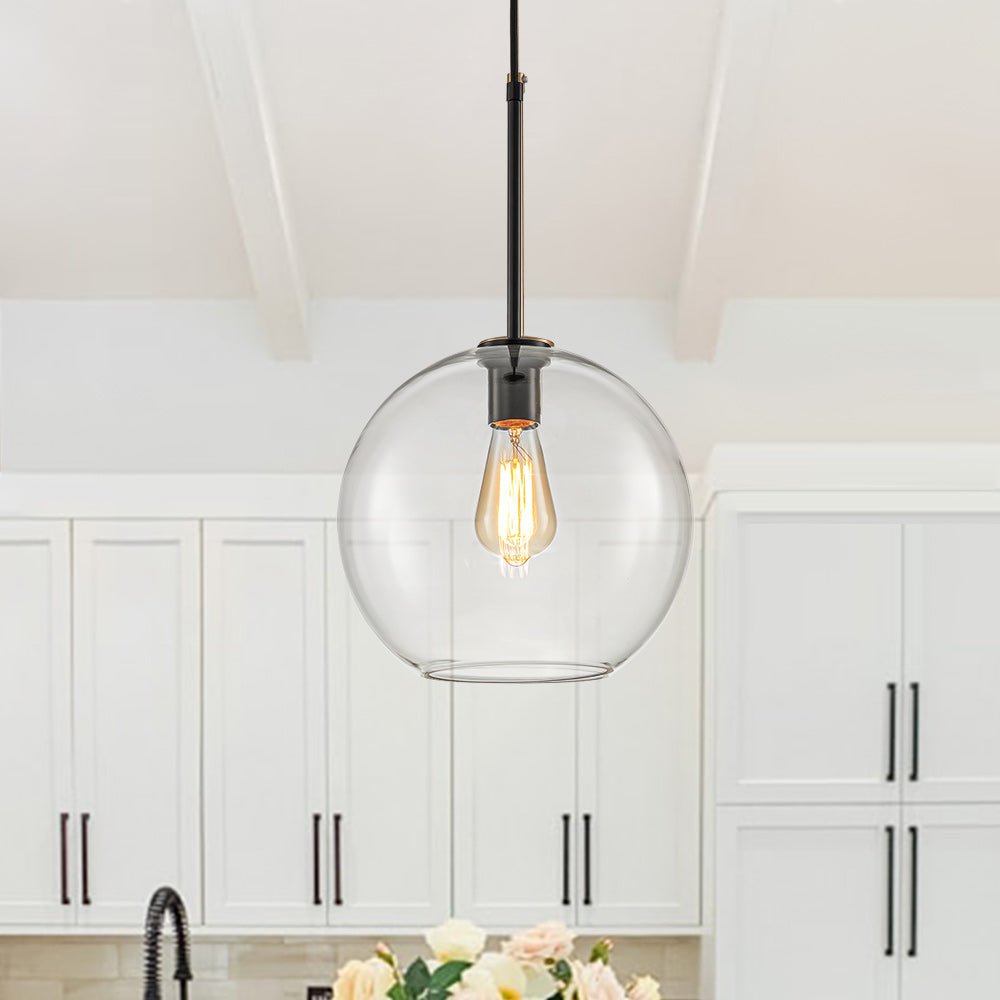 Gloriana Simple Mid-Century Clear Glass Pendant Light