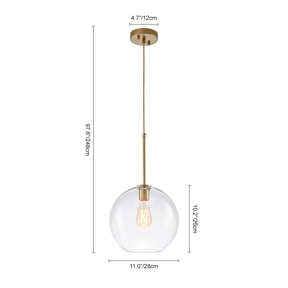 Gloriana Simple Mid-Century Clear Glass Pendant Light