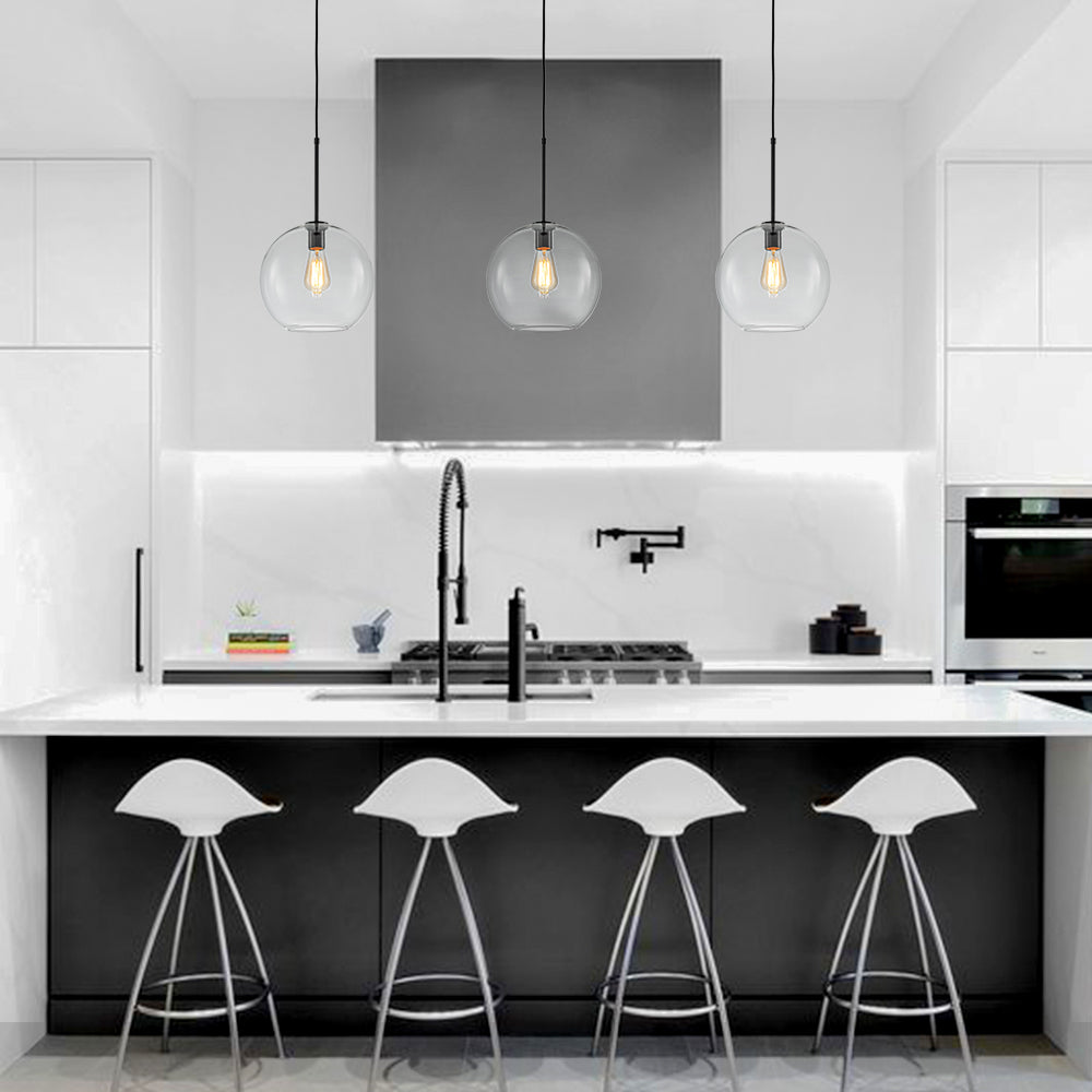 Gloriana Simple Mid-Century Clear Glass Pendant Light