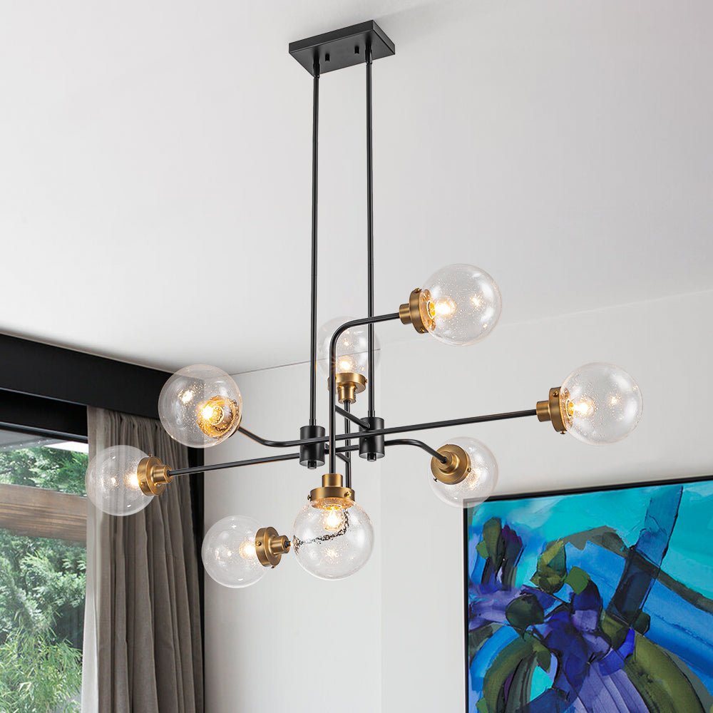 Jarnbruvum Soda Pop Seeded Bubble Sputnik Linear Glass Chandelier