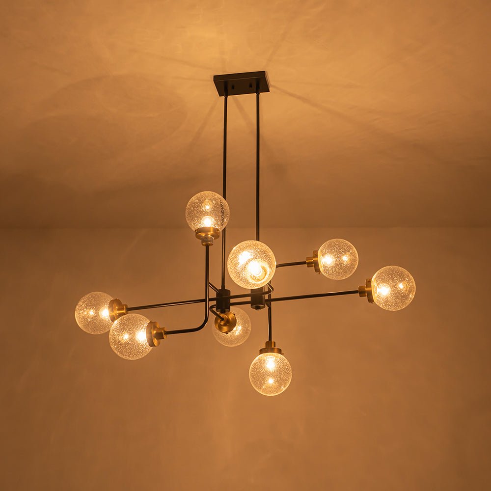 Jarnbruvum Soda Pop Seeded Bubble Sputnik Linear Glass Chandelier