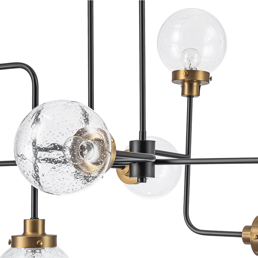 Jarnbruvum Soda Pop Seeded Bubble Sputnik Linear Glass Chandelier
