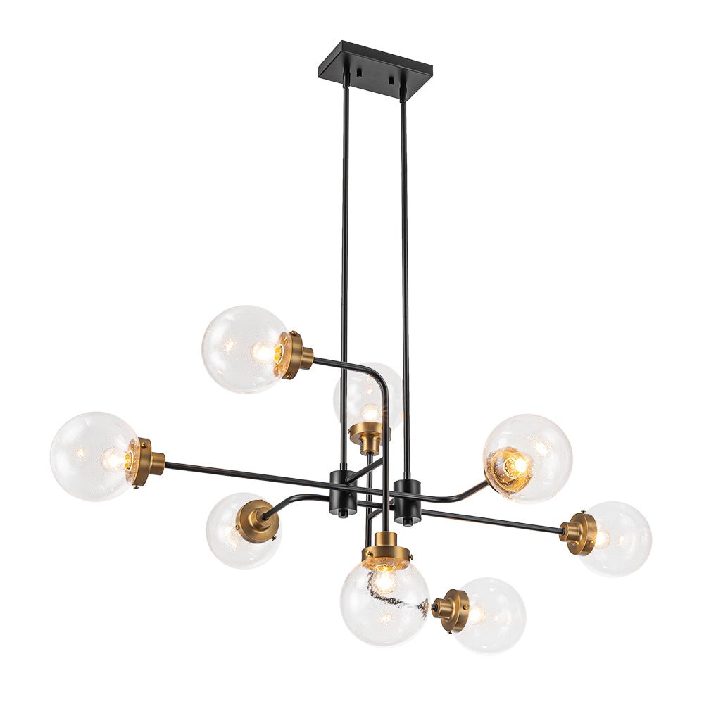 Jarnbruvum Soda Pop Seeded Bubble Sputnik Linear Glass Chandelier