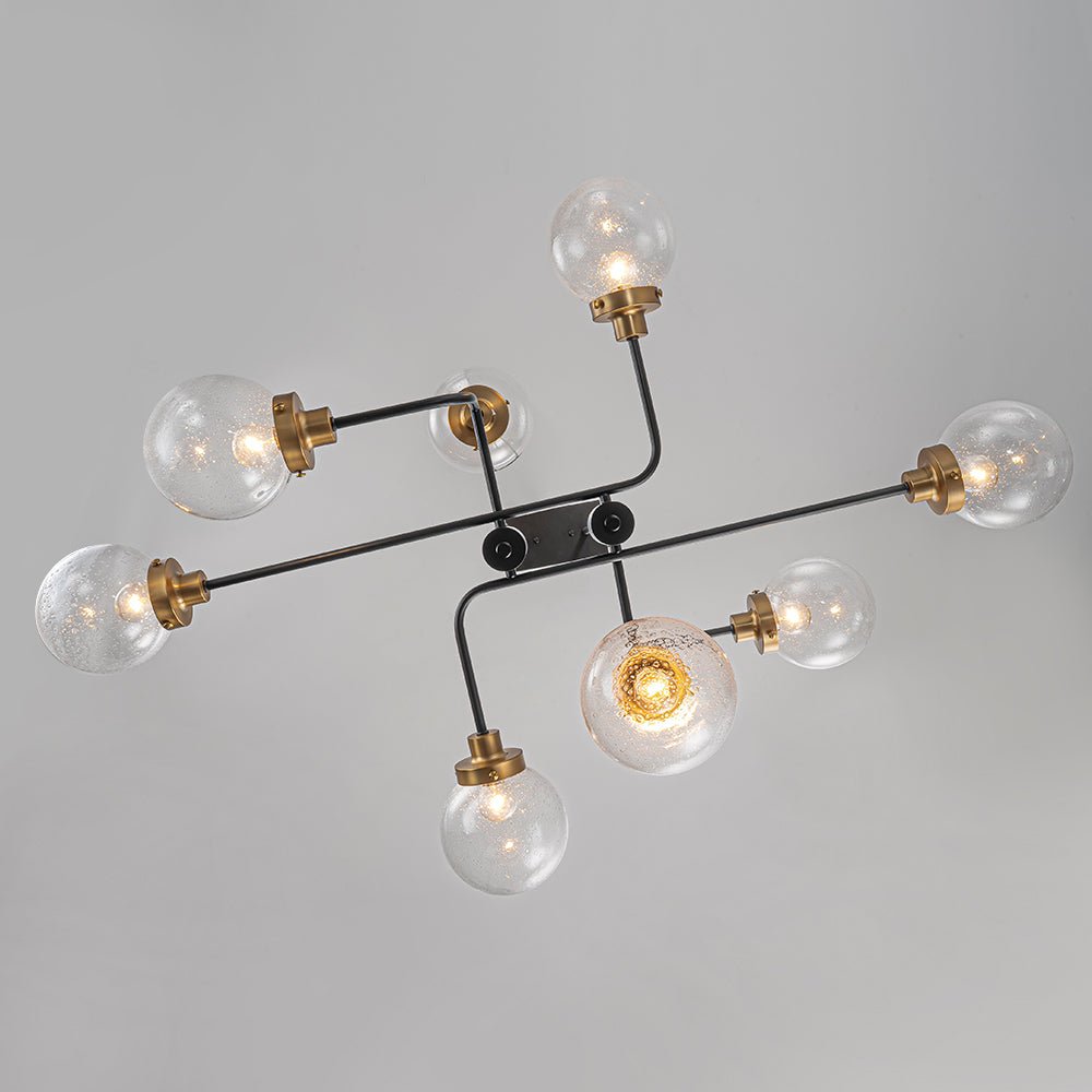 Jarnbruvum Soda Pop Seeded Bubble Sputnik Linear Glass Chandelier