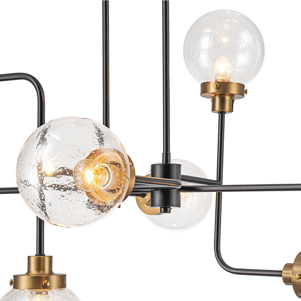 Jarnbruvum Soda Pop Seeded Bubble Sputnik Linear Glass Chandelier