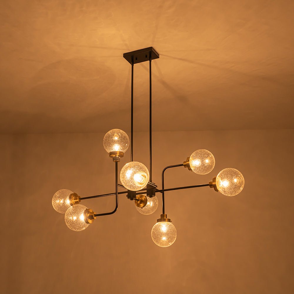 Jarnbruvum Soda Pop Seeded Bubble Sputnik Linear Glass Chandelier