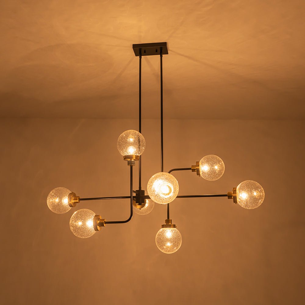 Jarnbruvum Soda Pop Seeded Bubble Sputnik Linear Glass Chandelier