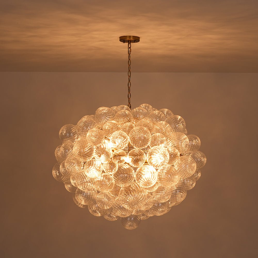 Vatnuvyx Statement Cluster Ribbed Glass Chandelier