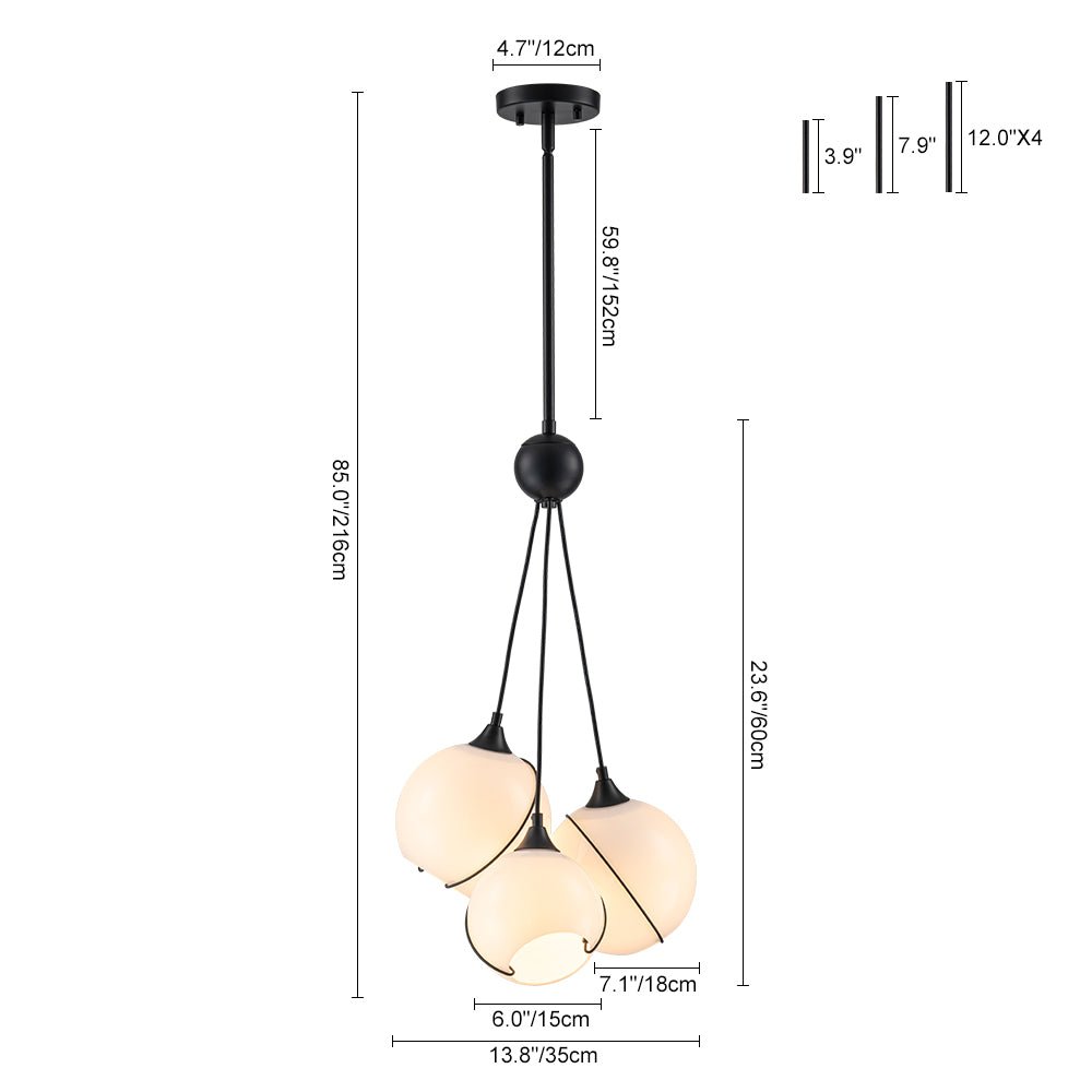 Caeluvix Statement Shine Opal Glass Chandelier