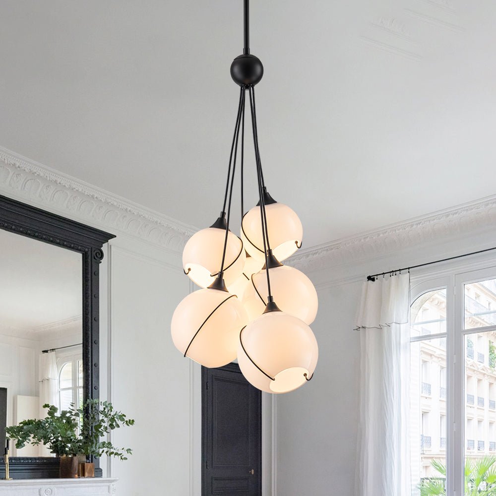 Caeluvix Statement Shine Opal Glass Chandelier