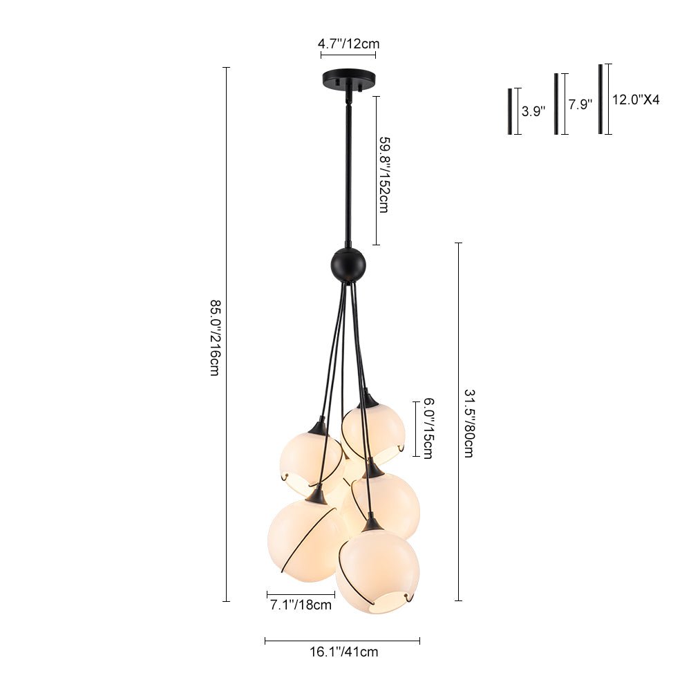 Caeluvix Statement Shine Opal Glass Chandelier