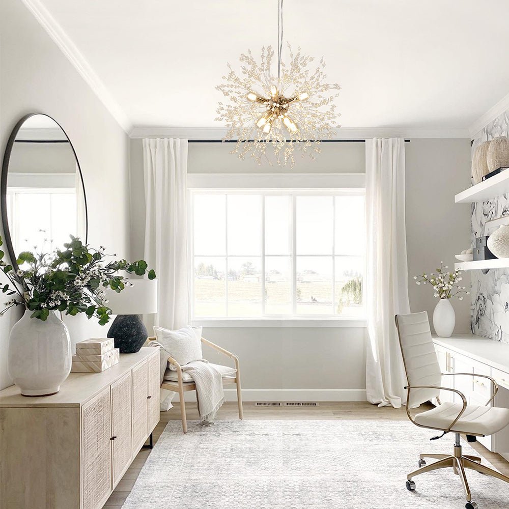 Alvsang Dandelion Crystal Metal Chandelier