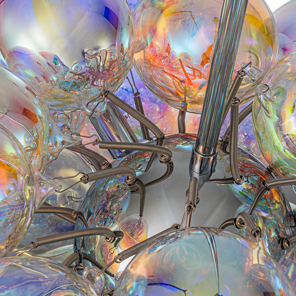 Aevuvya Stylish Bauhaus Cluster Stained Glass Chandelier