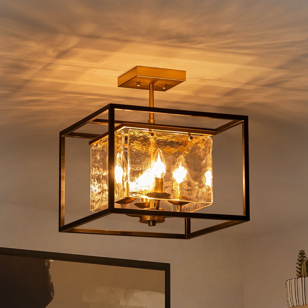 Rauduli Textured Candle Style Glass Lantern Ceiling Light
