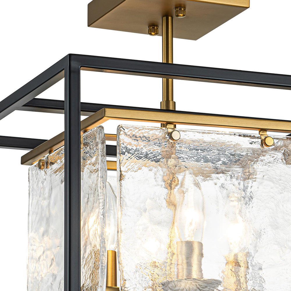 Rauduli Textured Candle Style Glass Lantern Ceiling Light