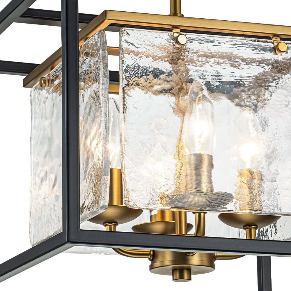 Rauduli Textured Candle Style Glass Lantern Ceiling Light