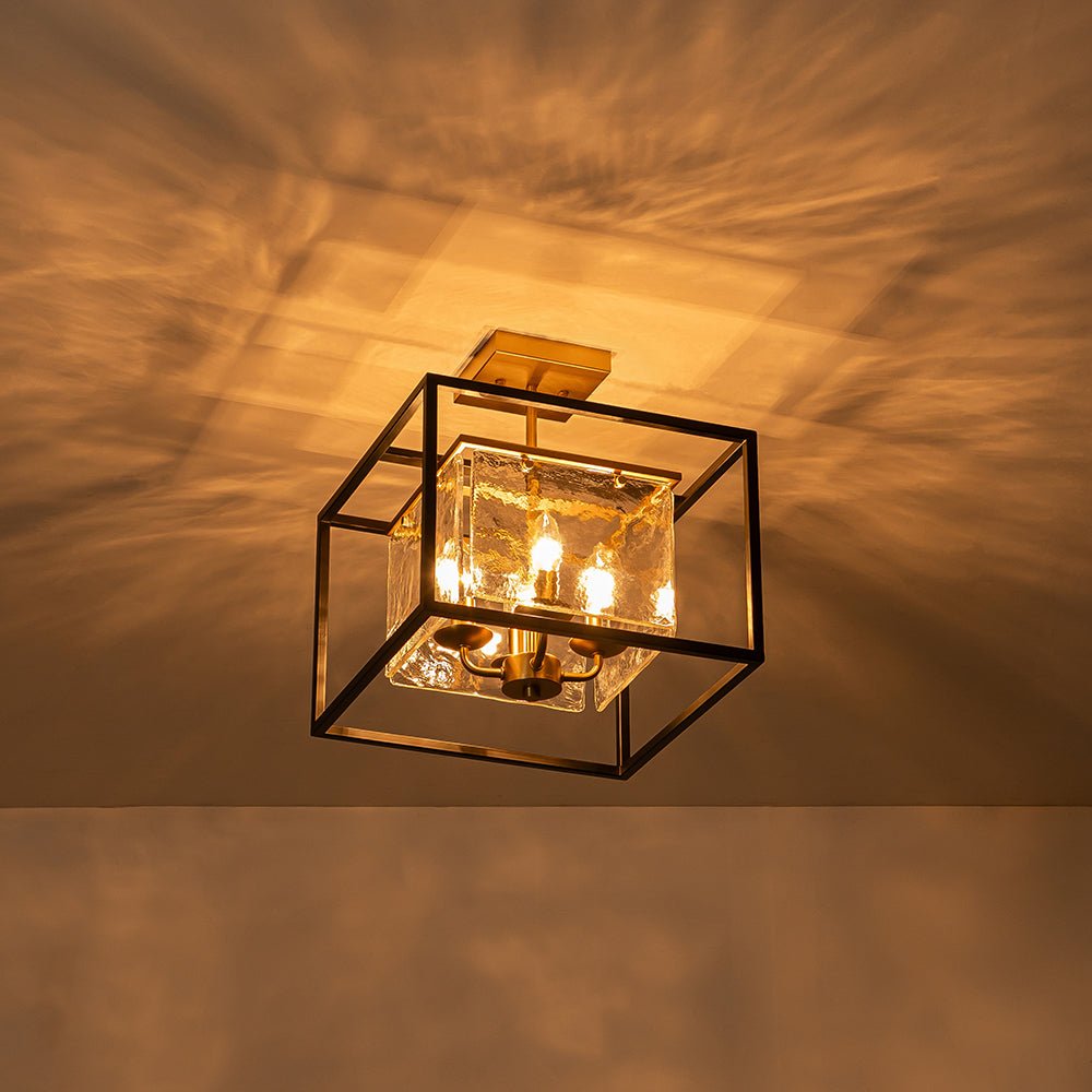 Rauduli Textured Candle Style Glass Lantern Ceiling Light