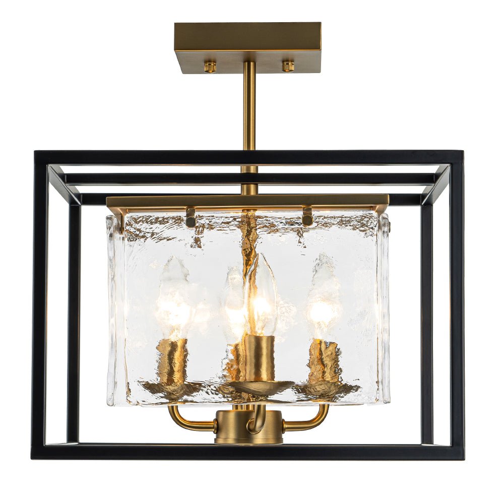 Rauduli Textured Candle Style Glass Lantern Ceiling Light