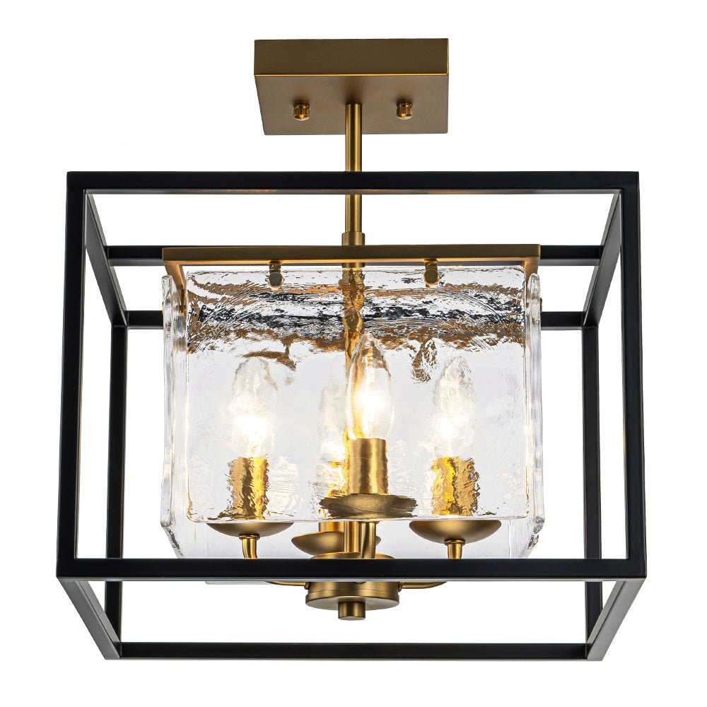 Rauduli Textured Candle Style Glass Lantern Ceiling Light