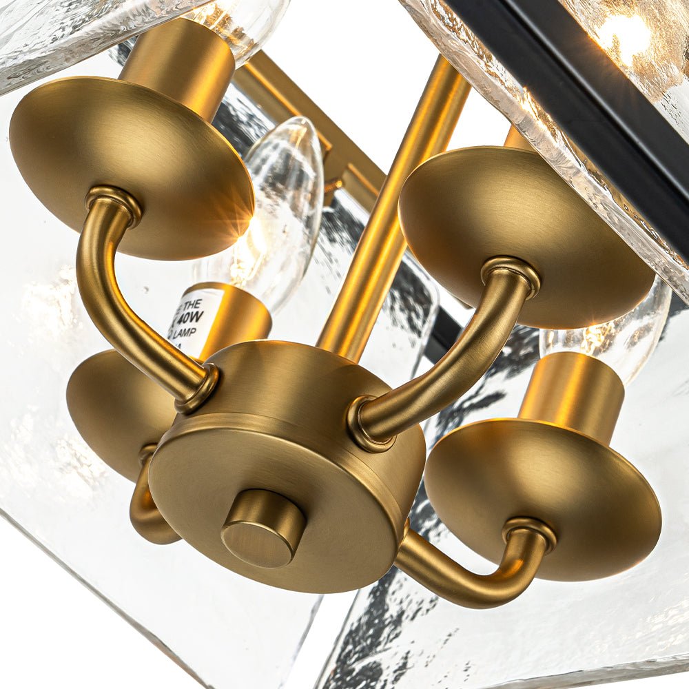 Rauduli Textured Candle Style Glass Lantern Ceiling Light