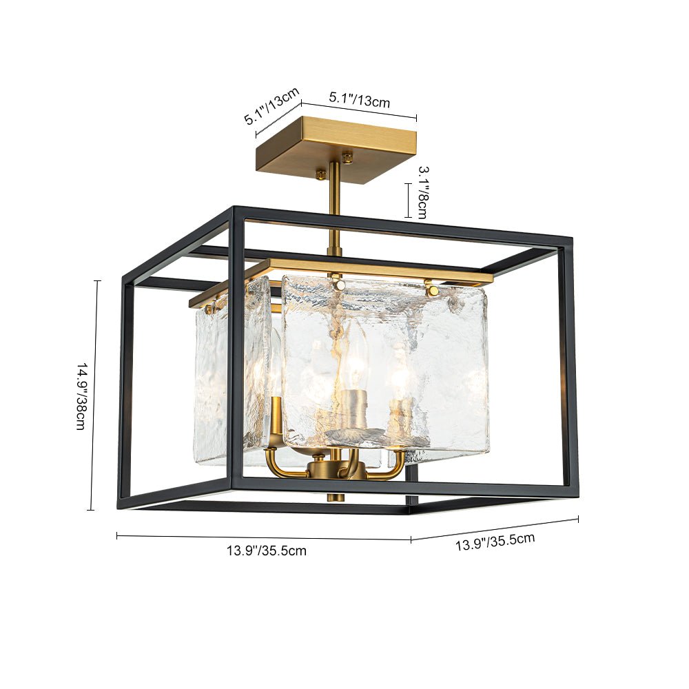 Rauduli Textured Candle Style Glass Lantern Ceiling Light