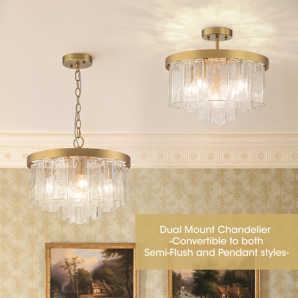 Stilla Traditional Glass Semi Flush Mount Ceiling Light