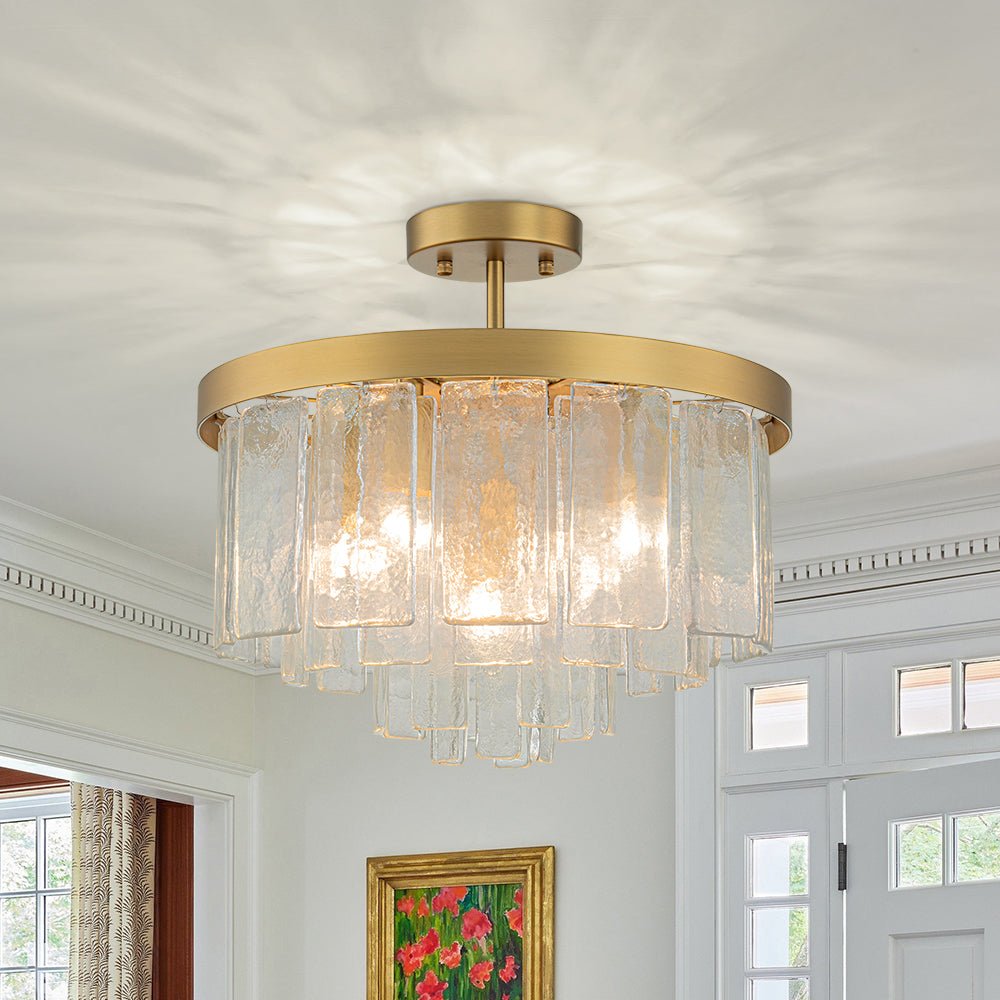 Stilla Traditional Glass Semi Flush Mount Ceiling Light