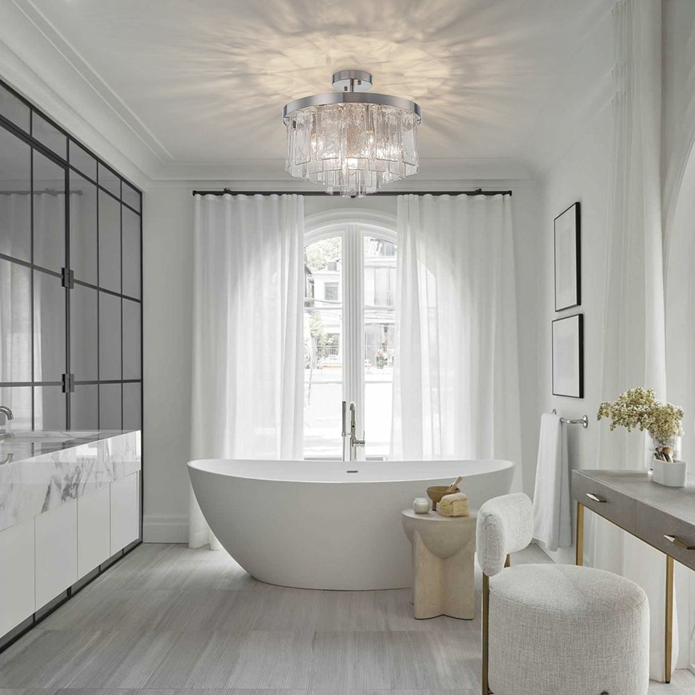 Stilla Traditional Glass Semi Flush Mount Ceiling Light