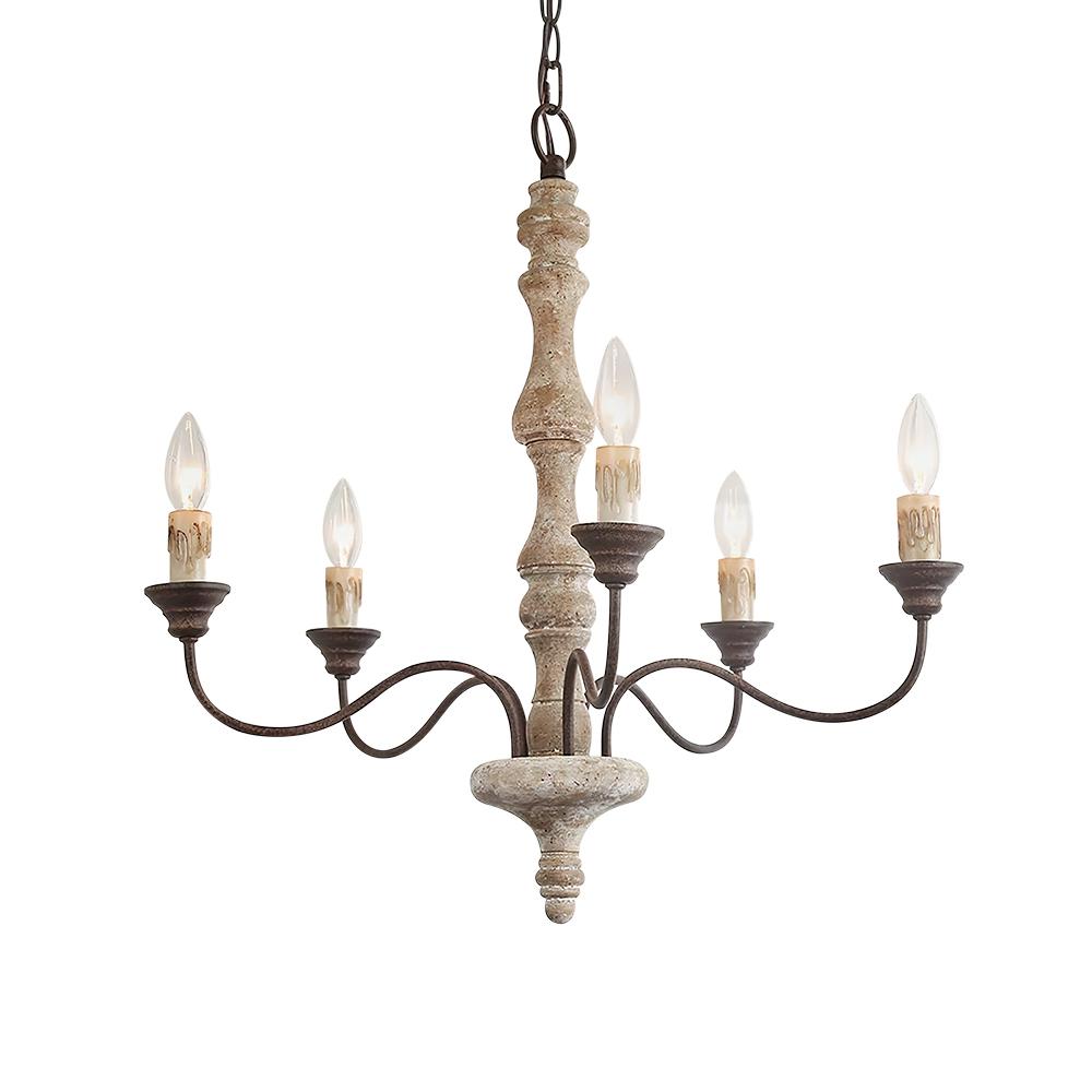 Ljomun Traditional Farmhouse Candle Metal Chandelier