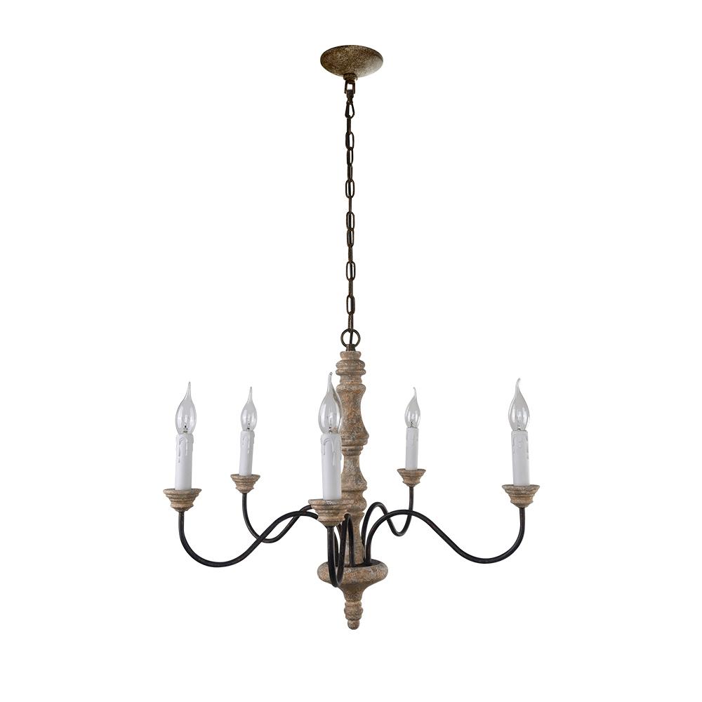 Ljomun Traditional Farmhouse Candle Metal Chandelier