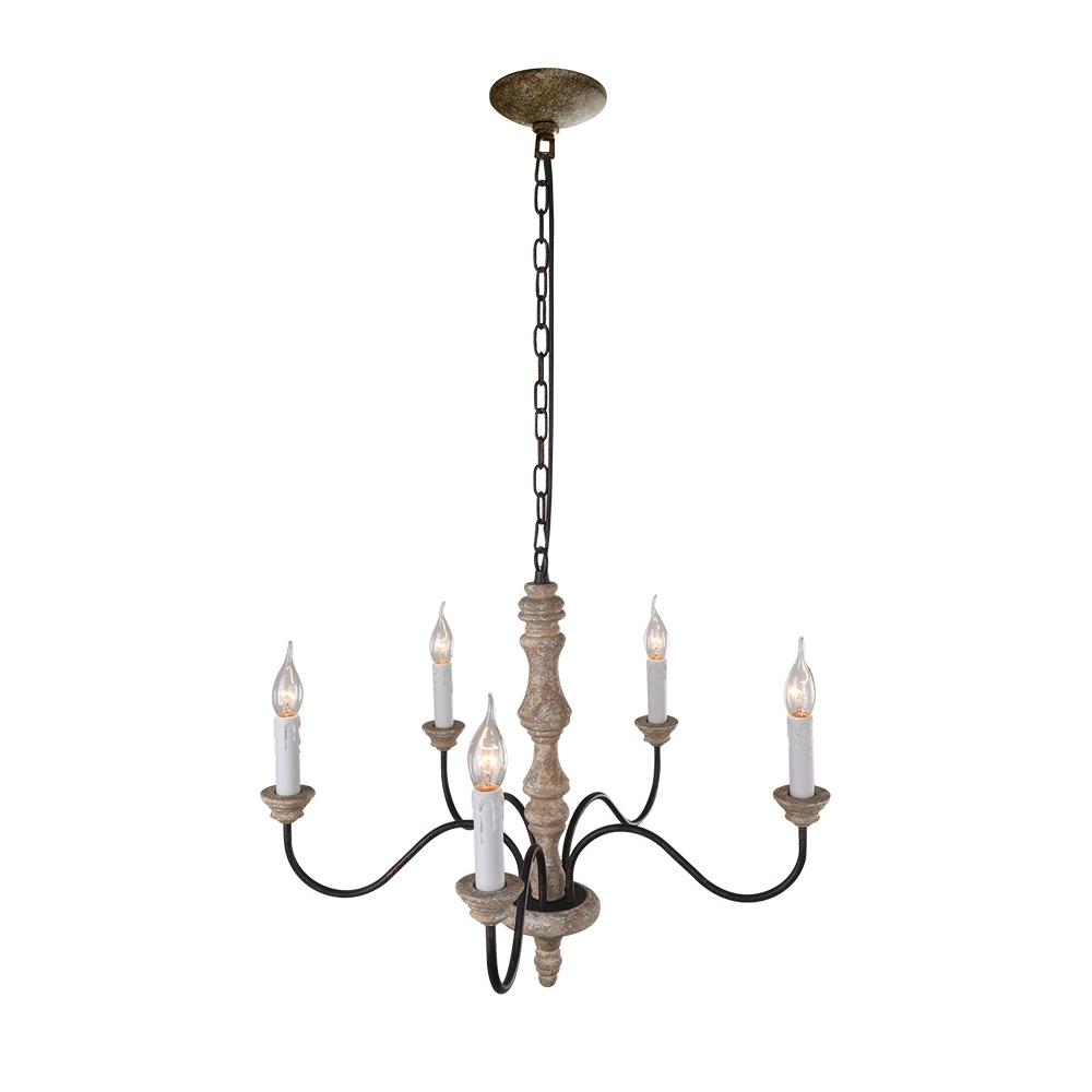 Ljomun Traditional Farmhouse Candle Metal Chandelier