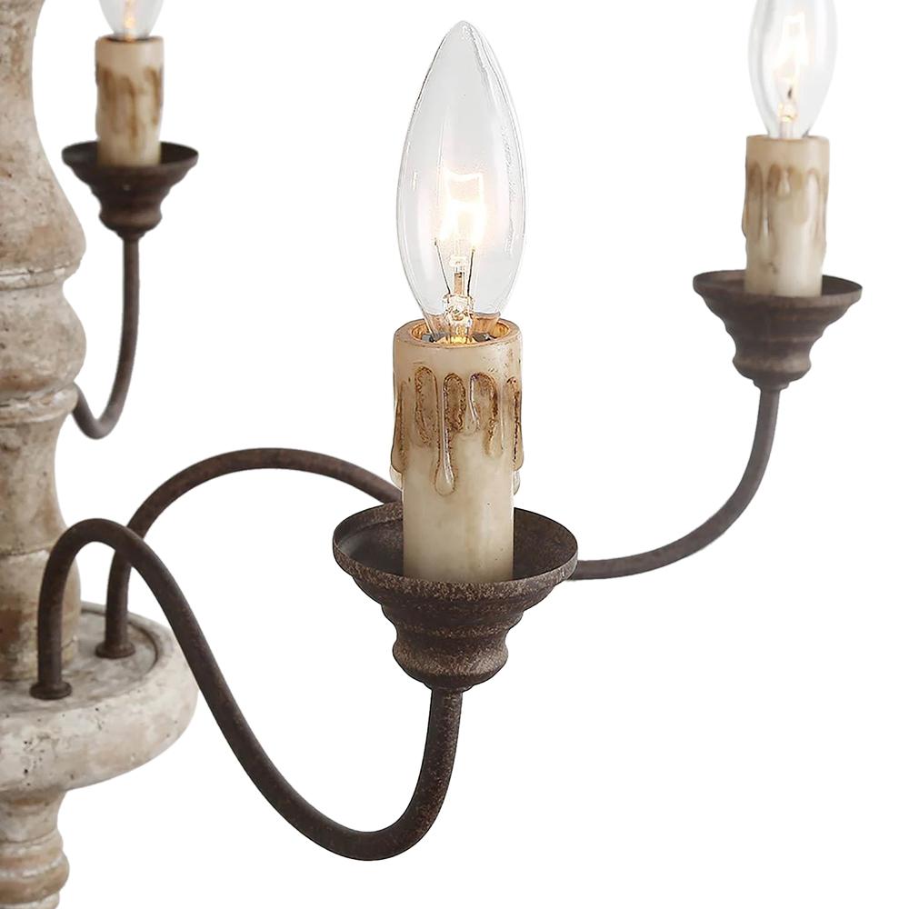 Ljomun Traditional Farmhouse Candle Metal Chandelier