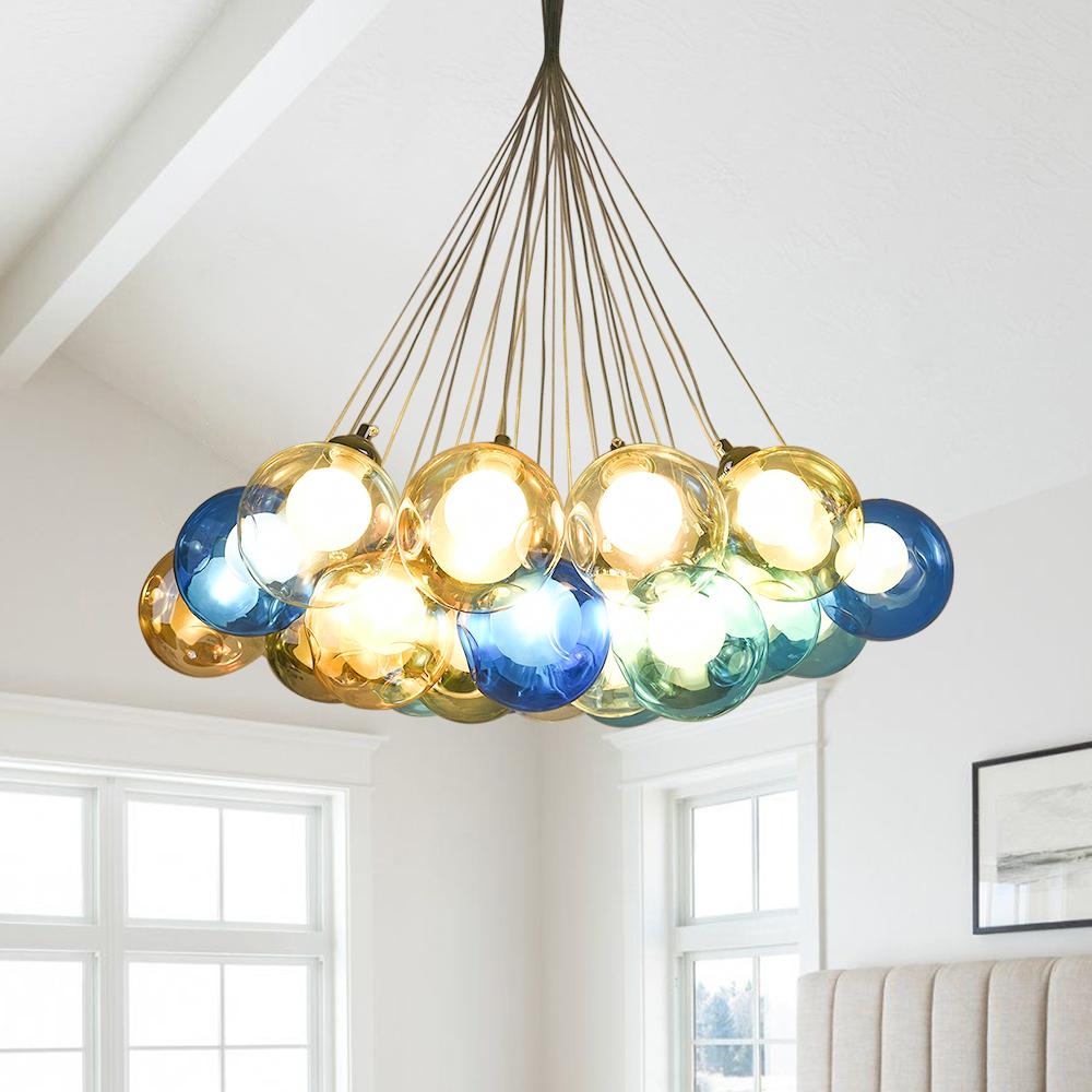 Wægnuli Unique Multi-Color Glass Chandelier