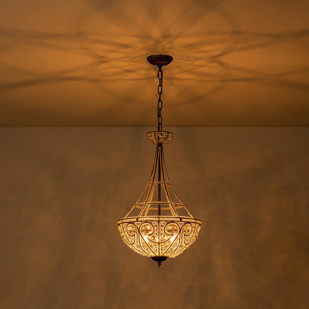 Rayne Victorian Antique Bronze Crystal Chandelier