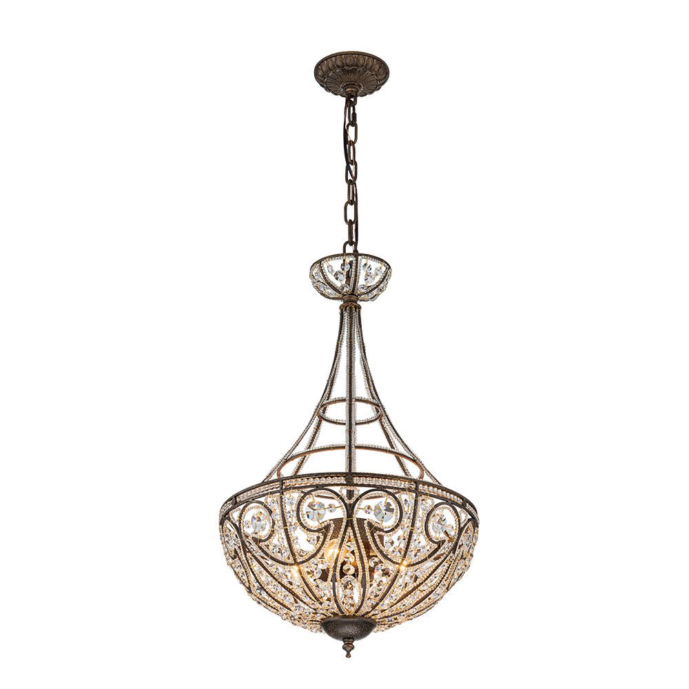 Rayne Victorian Antique Bronze Crystal Chandelier
