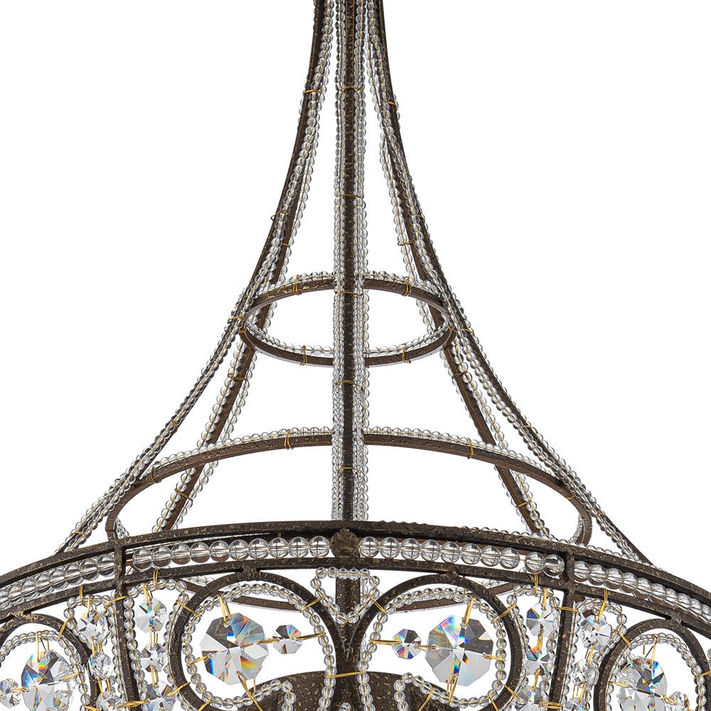 Rayne Victorian Antique Bronze Crystal Chandelier