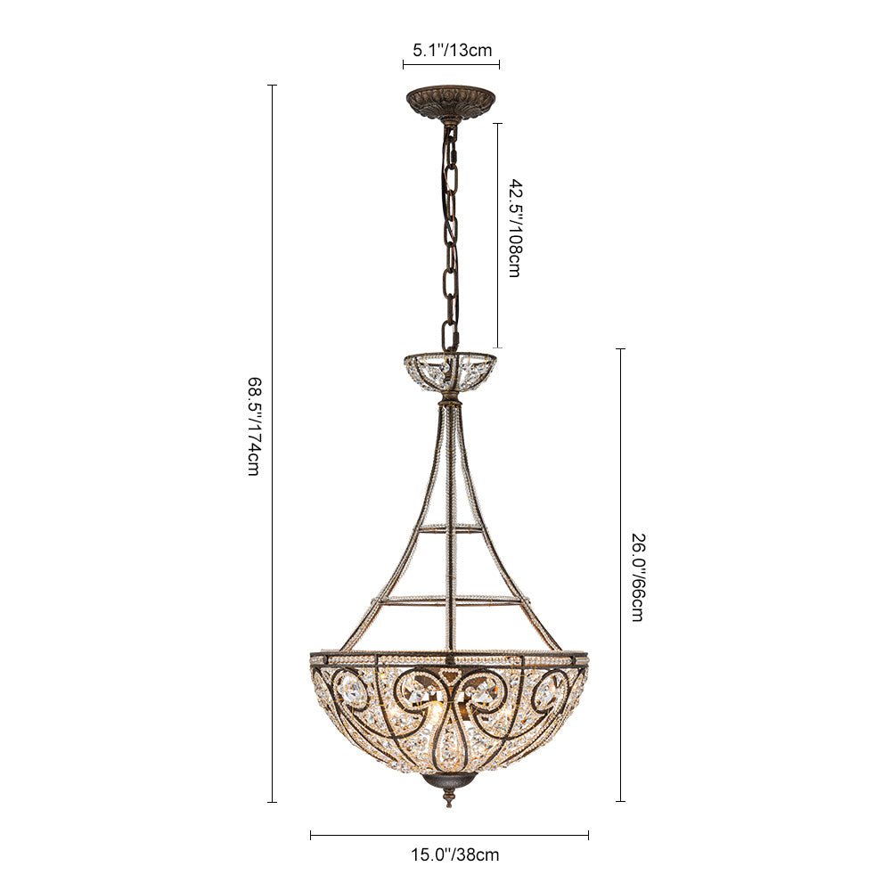 Rayne Victorian Antique Bronze Crystal Chandelier