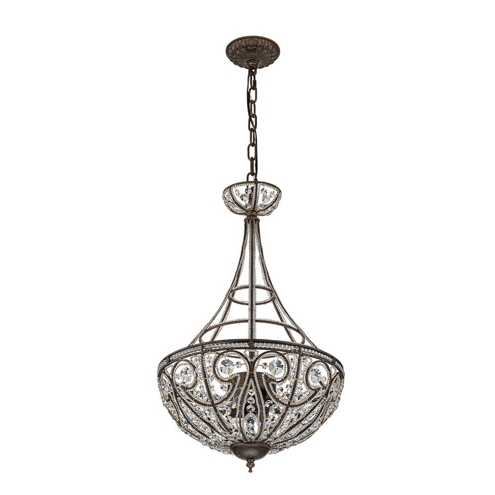 Rayne Victorian Antique Bronze Crystal Chandelier