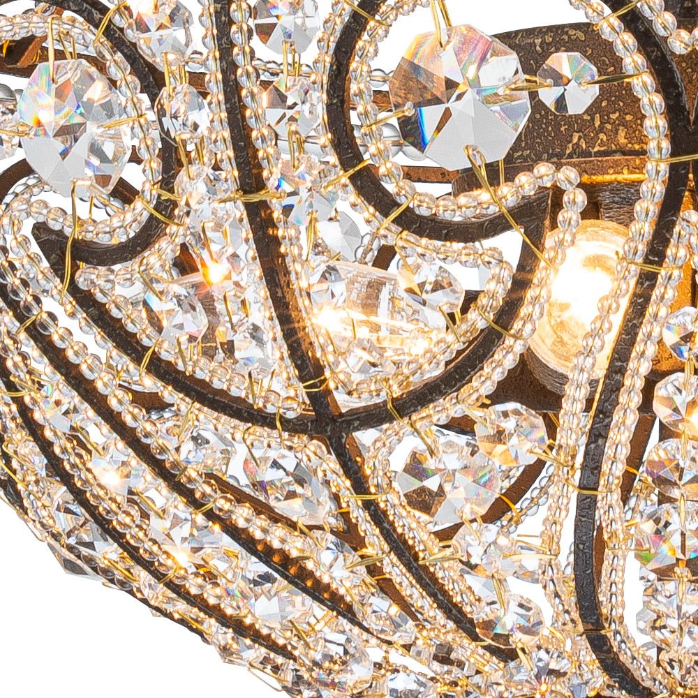 Rayne Victorian Antique Bronze Crystal Chandelier