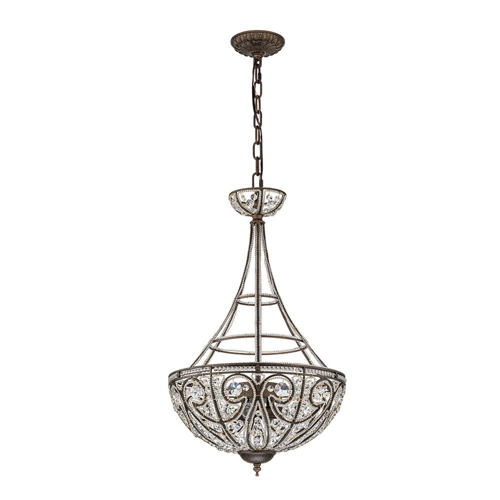 Rayne Victorian Antique Bronze Crystal Chandelier