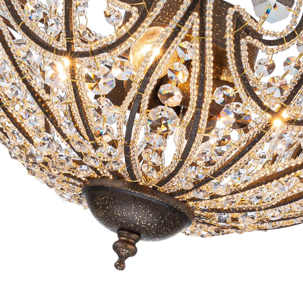 Rayne Victorian Antique Bronze Crystal Chandelier