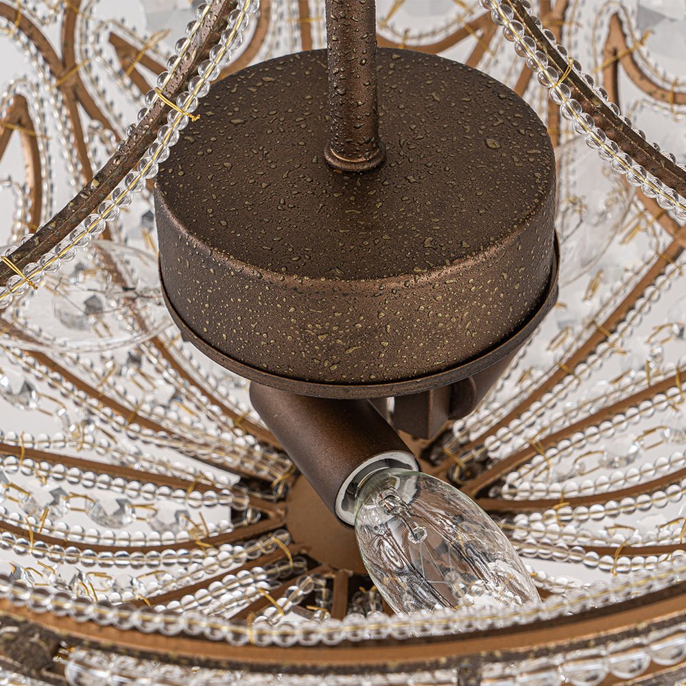 Vatnuli Traditional Antique Crystal Semi Flush Light