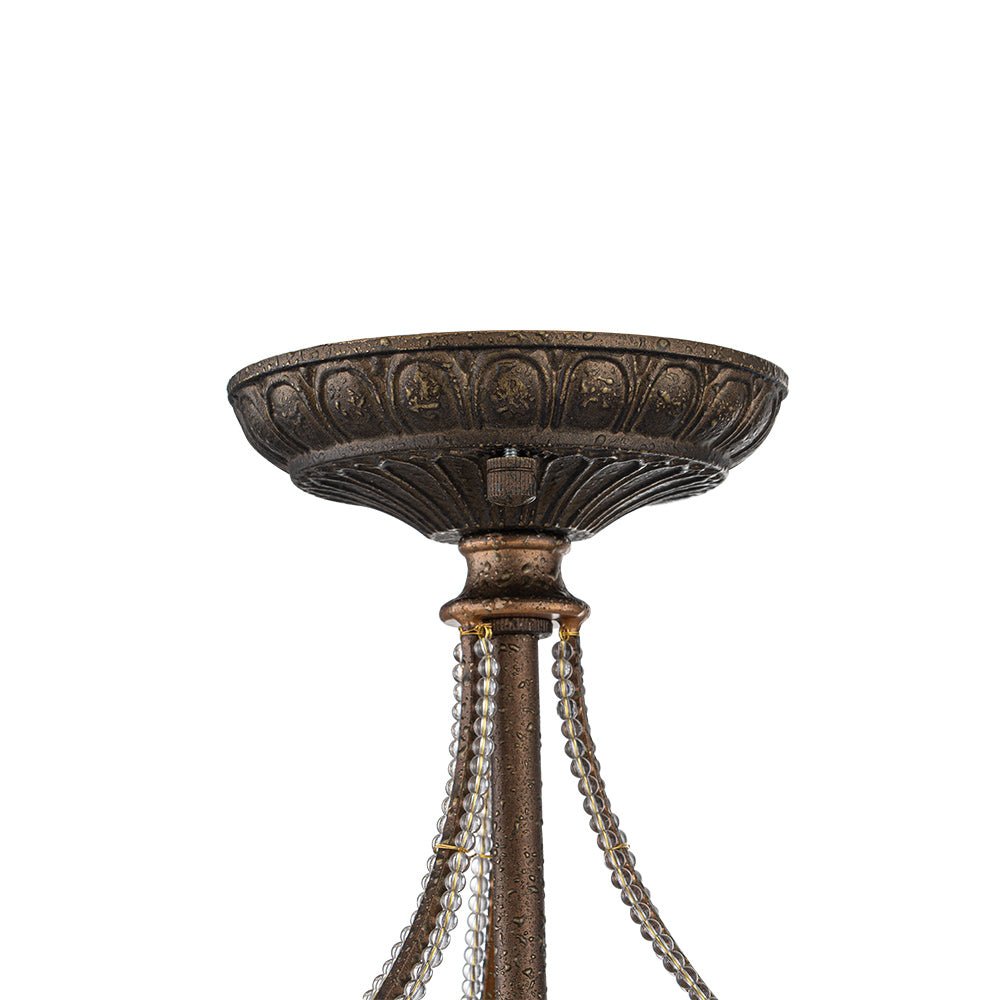 Vatnuli Traditional Antique Crystal Semi Flush Light
