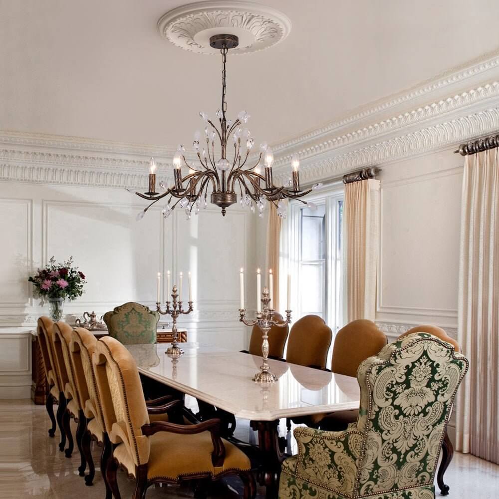 Jorne Vintage Antique Floral Crystal Chandelier