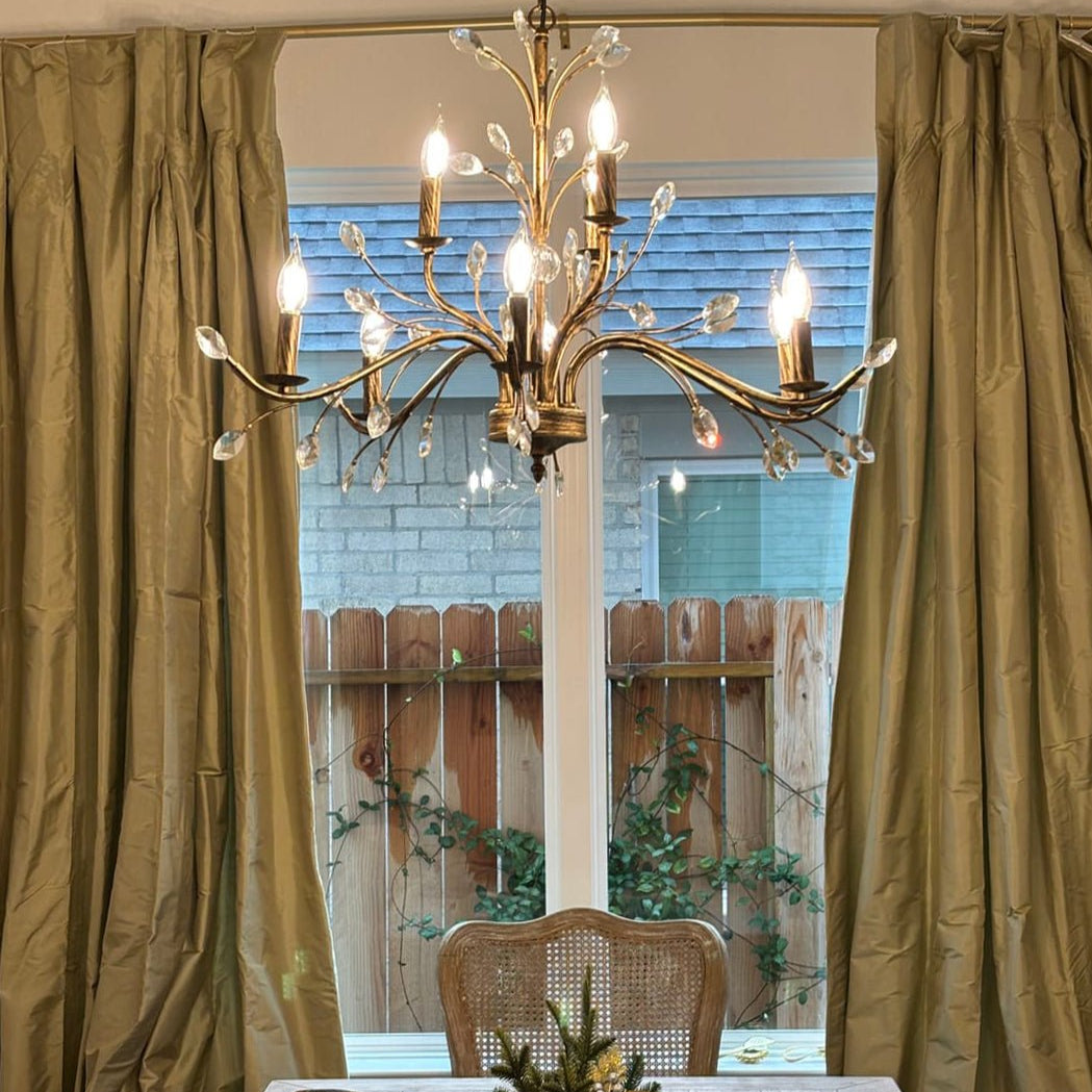 Jorne Vintage Antique Floral Crystal Chandelier